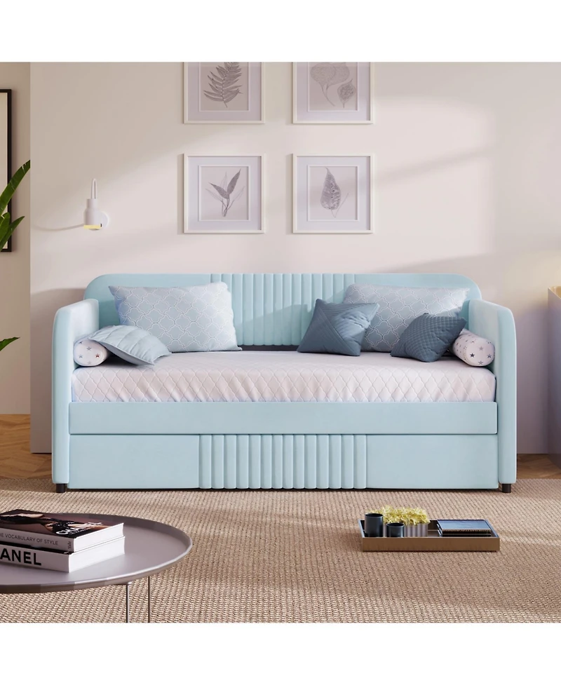 Streamdale Furniture Upholstered Twin Daybed Sofa with Trundle
