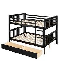Streamdale Furniture + Full Over Wood Drawers & Ladder Bunk Bed
