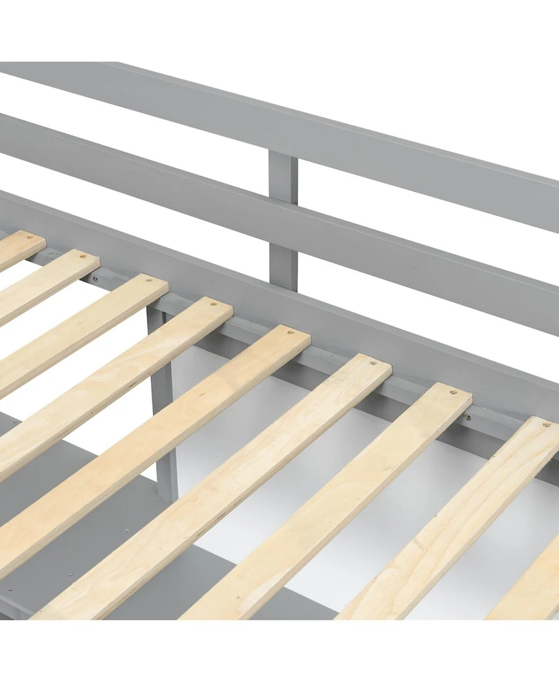 Streamdale Furniture Twin Loft Bed with Shelves, Desk & Board - Gray