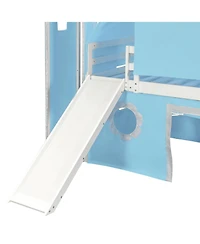 Streamdale Furniture Twin Size Loft Bed with Slide Tent and Tower