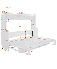 Streamdale Furniture Queen Murphy Bed with Hydraulic Lift & Desk