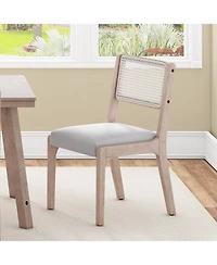 Streamdale Furniture Modern Farmhouse Dining Chairs, Set of 2, Beige