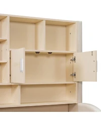 Streamdale Furniture Twin Upholstered Daybed with Led, Storage & Trundle