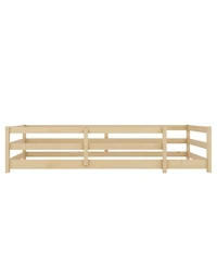 Streamdale FurnitureTwin Floor Bed Montessori with Fence - Natural