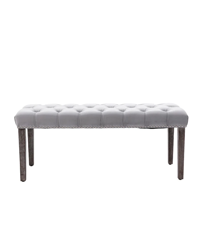 Streamdale Furniture Streamdale Tufted Velvet Bench Ottoman