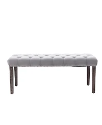 Streamdale Furniture Streamdale Tufted Velvet Bench Ottoman