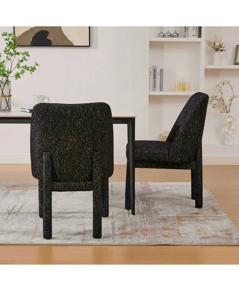 Streamdale Furniture Modern Chenille Dining Chairs (Set of 2) - Black/Gray