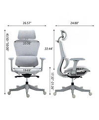 Streamdale Furniture Ergonomic Mesh Office Chair- 4D Armrests, 360 Swivel, Silent Wheels