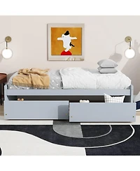 Streamdale Furniture Twin Size Bed with 2 Drawers