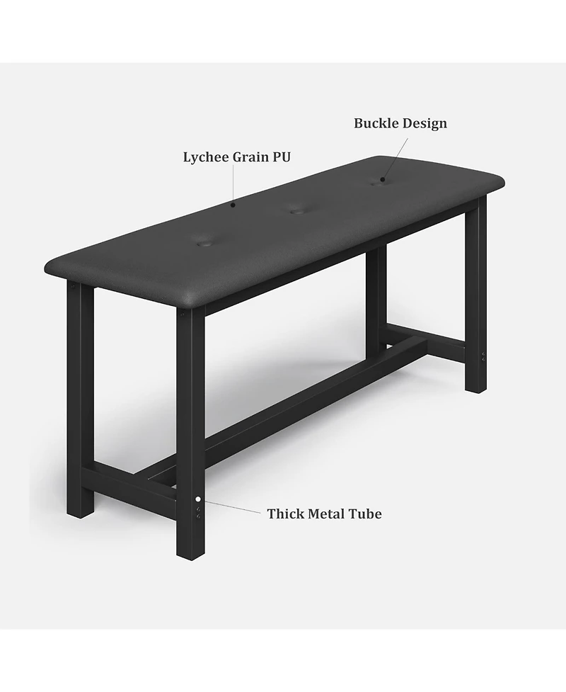 gaomon Dining Table Set for 4 with Upholstered Bench, Storage Drawers, Comfortable and Durable, Gray