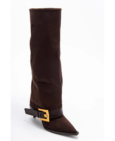 Prologue Shoes Women's Elva Buckle Strap Knee High Boot