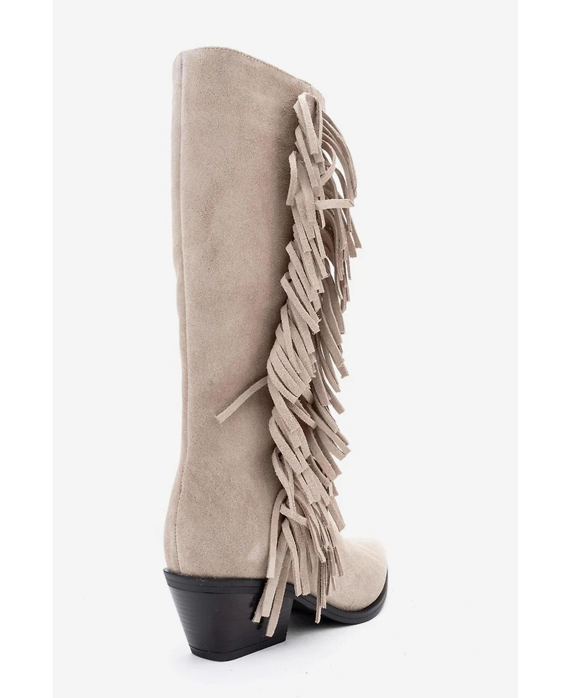 Forever & Always Shoes Women Orlo Leather Fringed Western Boot