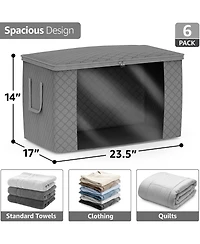 Sorbus Foldable Storage Bag Organizers, Large Clear Window & Carry Handles, Great for Clothes, Blankets, Closets, Bedrooms, and more