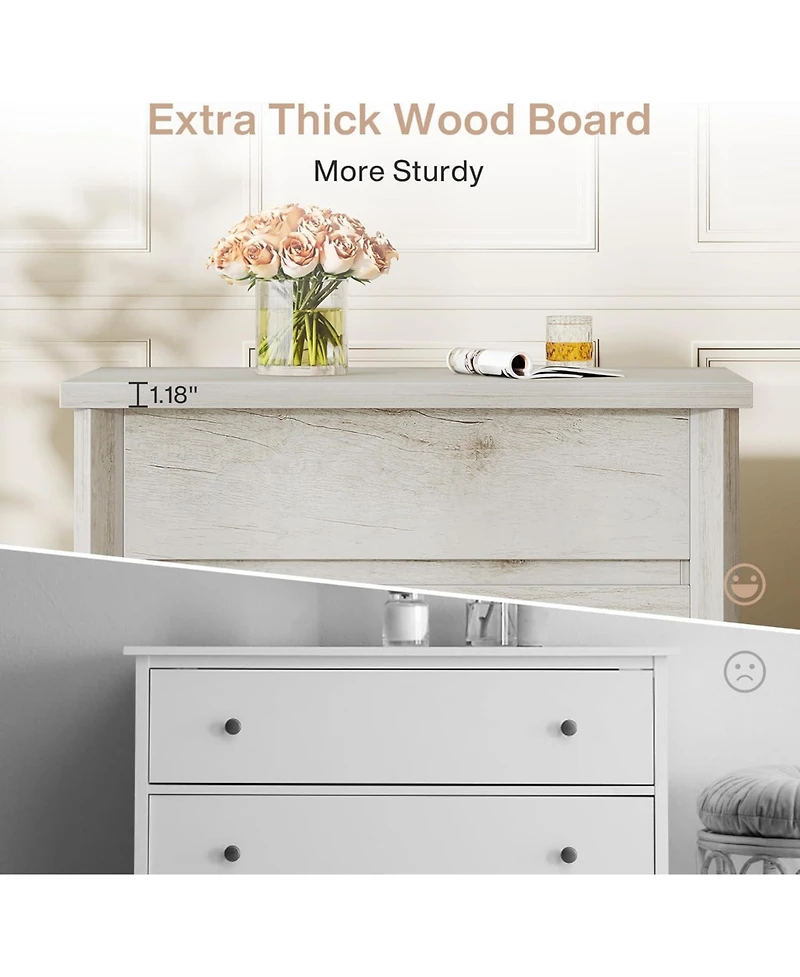 Tribesigns Large Farmhouse Night Stand with Storage for Bedroom