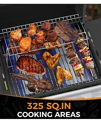 Cowsar 2-Burner Propane Gas Bbq Grill, 20,000 Btu Stainless Steel Grill with Side Shelves and Wheels, Portable Outdoor Grill