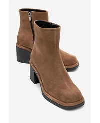 Forever & Always Women's Shoes Junae Leather Block Heel Boot (Women)