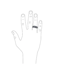 Bling Jewelry Plain Simple Beveled Edge Black Titanium Band Ring 8MM Comfort Fit