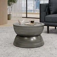 Streamdale Furniture Sparling Modern Hourglass Coffee Table in Brushed Antique Iron