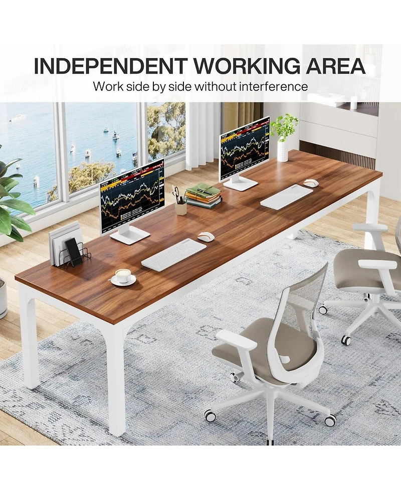 Tribesigns 78.7 Inches Extra Long Computer Desk 2 Person Desk, Double Long Desk, Workstaion for Home Office