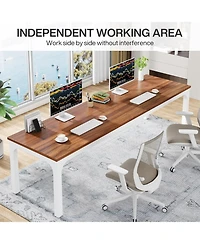 Tribesigns 78.7 Inches Extra Long Computer Desk 2 Person Desk, Double Long Desk, Workstaion for Home Office