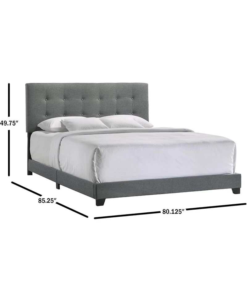 Intercon Addyson King Uph Bed in Addyson Gunmetal Fabric