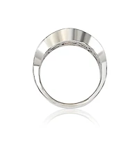 Suzy Levian Sterling Silver Cubic Zirconia Large Curvy Brown Ring