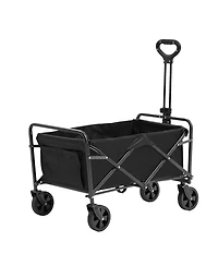 Sugift Compact Folding Wagon with All-Terrain Wheels & 220 lbs Capacity