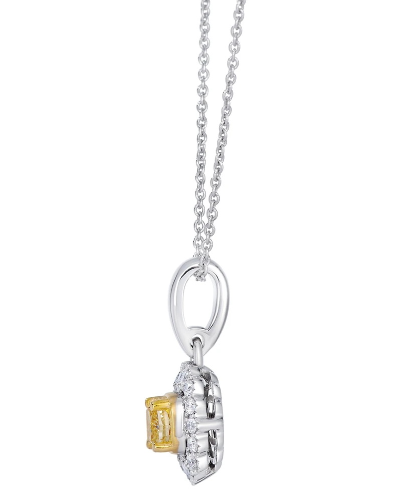 Le Vian Fancy Light Yellow Diamond (0.36 ct. t.w.) & Vanilla Diamond (0.13 ct. t.w.) Pendant Necklace in 14k Two-Tone Gold