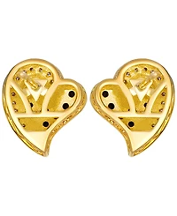 Le Vian Blackberry (0.26 ct. t.w.) and Vanilla (0.13 ct. t.w.) Diamond Heart Shaped Stud Earrings in 14k Honey Gold