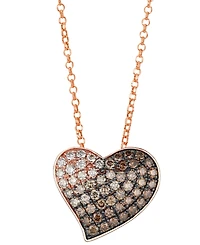 Le Vian Chocolate Ombre Diamond Pendant Necklace (1 ct. t.w.) in 14k Strawberry Gold