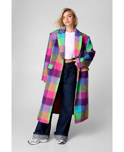 Nasty Gal Women's Multi Check Tailored Coat