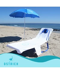Ostrich Chaise Lounge, Facedown Beach Camping Pool Tanning Chair, Ocean Blue