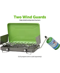 Aofar Vt-101 2-Burner Portable Camping Stove Grill, Great for Outdoor Cooking, Backpacking, Compatible with 1LB Propane Gas Bottle