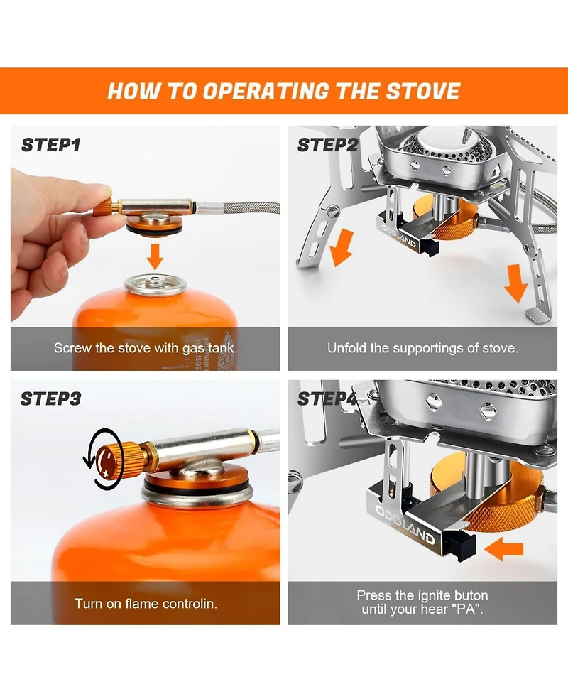 Aofar 3500W Windproof Portable Camping Gas Stove with Piezo Ignition and Fuel Canister Adapter