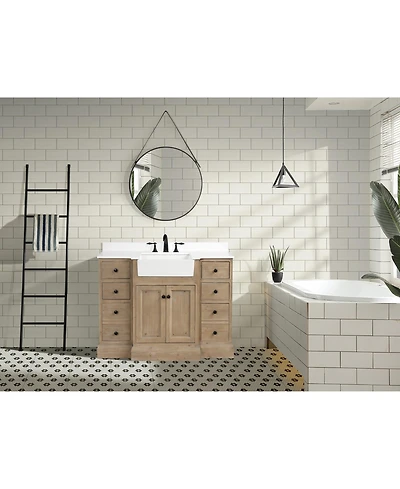 Ari Bath 48" Kelly, Weathered Fir Finish, Engineered Quartz Countertop