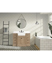 Ari Bath 48" Kelly, Weathered Fir Finish, Engineered Quartz Countertop