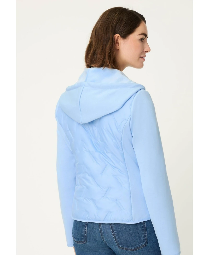 Olsen Women's Mixed Media Jacket with Hood