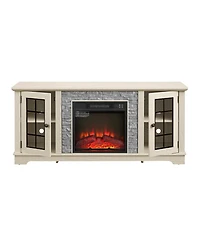 sumyeg 2-Door Storage Cabinet with Electric Fireplace Console