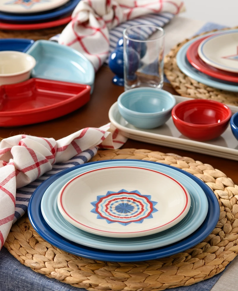 Fiesta Americana Classic Rim Salad Plates, Set of 4, Service For 4