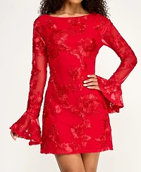 Alex & Sophia Juniors' Boat Neck Open Back Short Dress