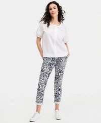 Nautica Bow Trim Top Floral Print Pants