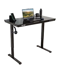 Victor Hi Rise Standing Desk with Drawer, Glass Top, 48x24" Desk