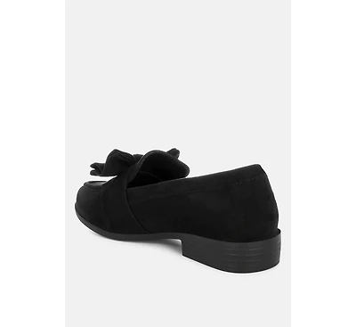 London Rag Womens Havisham Bow Accent Heeled Loafers