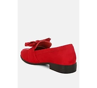 London Rag Womens Havisham Bow Accent Heeled Loafers
