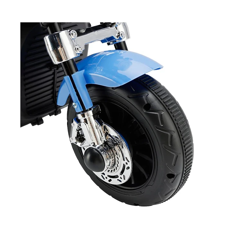 Bruce & Shark Dual 6V Kids Ride-On Motorcycle, 3-Wheel Toy with Forward/Reverse Sounds for Ages 1-5