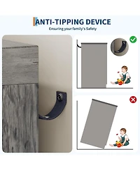 gaomon 4-Drawer Modern Wood Dresser with Wardrobe Closet, Hanging Rod Storage Cabinet for Bedroom, Multifunctional Armoire Organizer