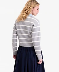 On 34th Women's Denim-Trim Striped Cardigan Jacket, Macy's Exclusive