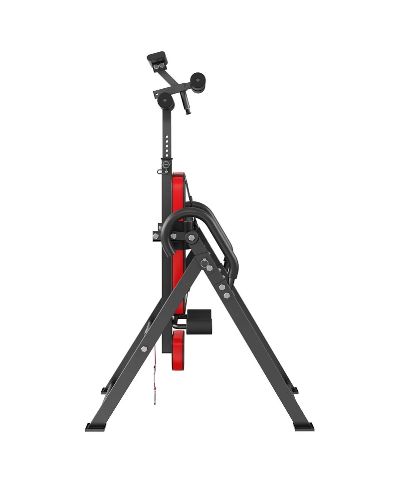 Sugfit Heavy Duty Inversion Table 300 Lb Capacity Back Stretcher with Headrest Red Black