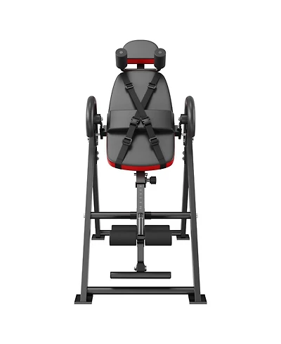 Sugfit Heavy Duty Inversion Table 300 Lb Capacity Back Stretcher with Headrest Red Black