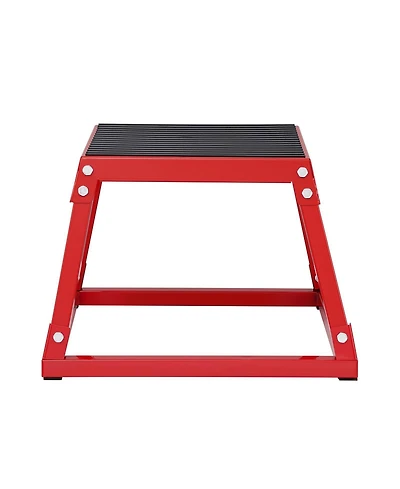 Sugift 12" Steel Plyo Jump Box Agility Training Platform Red